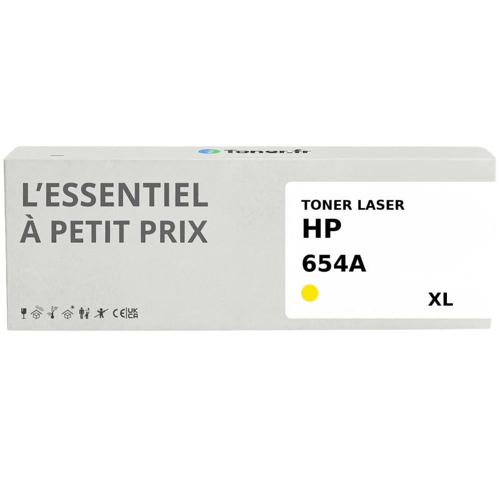 Toner compatible HP 654A Jaune